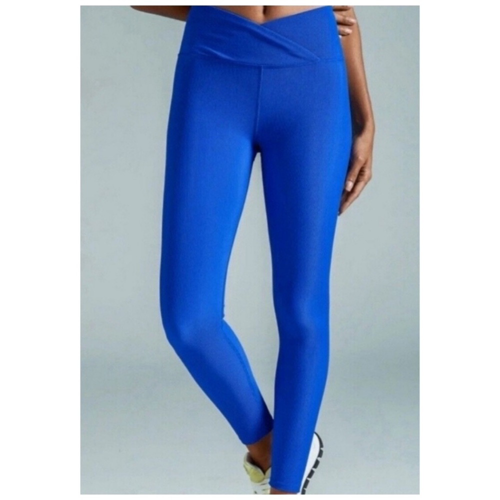 Noli‎ Ribbed Crossover Waist Leggings S Blue